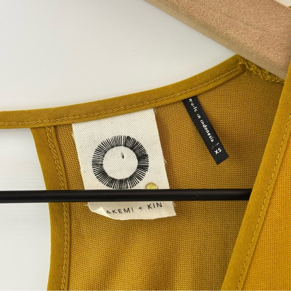 Anthropologie Akemi + Kin Longview Tunic Tank Top Mustard Yellow Sleeveless XS - Picture 6 of 8